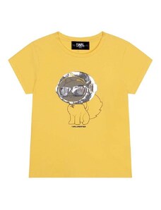 Otroška kratka majica Karl Lagerfeld rumena barva