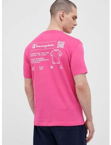 Bombažna kratka majica Champion roza barva