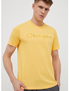 Bombažna kratka majica Champion oranžna barva