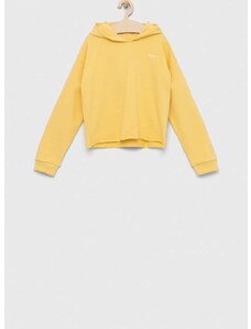 Otroški bombažen pulover Pepe Jeans rumena barva, s kapuco