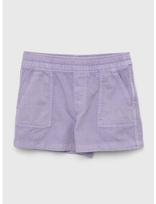 Otroške kratke hlače iz jeansa GAP vijolična barva