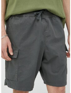 Kratke hlače iz mešanice lana Levi's siva barva