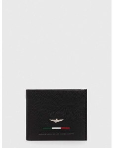 Usnjena denarnica Aeronautica Militare moški, črna barva