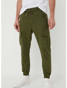 Bombažne hlače Alpha Industries Ripstop Jogger zelena barva, 116201.142
