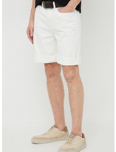 Bombažne kratke hlače Calvin Klein Jeans bela barva