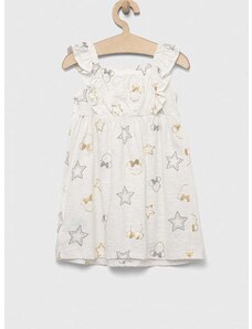 Otroška bombažna obleka GAP x Disney bela barva