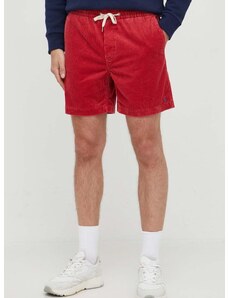 Kratke hlače iz rebrastega žameta Polo Ralph Lauren rdeča barva