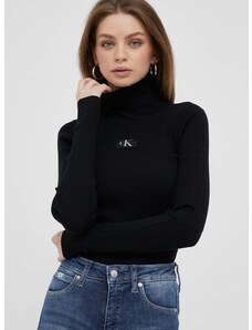 Pulover Calvin Klein Jeans ženski, črna barva