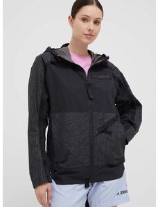 Vodoodporna jakna adidas TERREX Utilitas RAIN.RDY 2.5-Layer ženska, črna barva