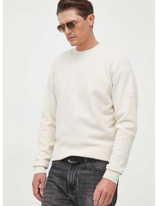 Pulover s primesjo volne Calvin Klein moški, bež barva