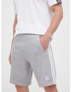 Bombažne kratke hlače adidas Originals Adicolor Classics 3-Stripes Sweat Shorts siva barva