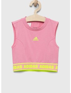 Otroški top adidas JG D TANK roza barva
