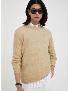 Volnen pulover American Vintage moški, bež barva