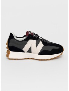 Čevlji iz semiša New Balance črna barva