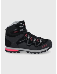 Čevlji iz semiša CMP Athunis Mid Wmn Trekking Shoe Wp ženski, črna barva