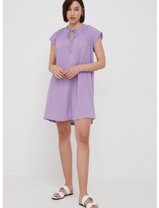 Bombažna obleka United Colors of Benetton vijolična barva,