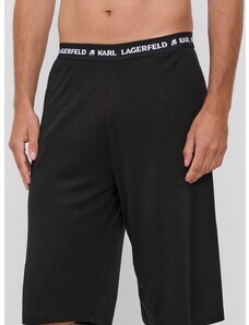Pižama kratke hlače Karl Lagerfeld moški, črna barva