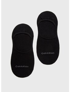 Nogavice Calvin Klein 2-pack ženski, črna barva