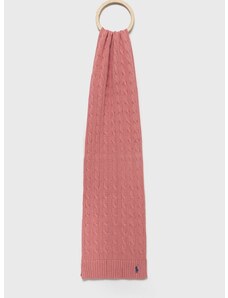 Bombažen šal Polo Ralph Lauren roza barva