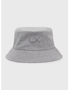 Dvostranski klobuk Calvin Klein siva barva