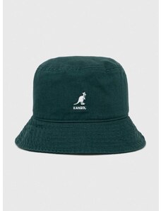 Bombažni klobuk Kangol zelena barva