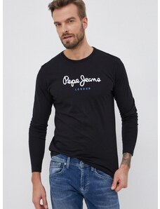 Bombažna majica z dolgimi rokavi Pepe Jeans Eggo Long N črna barva