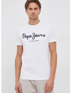 Kratka majica Pepe Jeans Original Stretch N bela barva