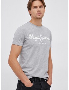 Kratka majica Pepe Jeans Original Stretch N siva barva