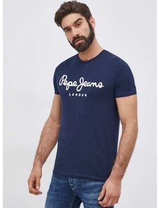 Kratka majica Pepe Jeans Original Stretch N moška, mornarsko modra barva