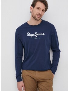 Bombažna majica z dolgimi rokavi Pepe Jeans Eggo Long N mornarsko modra barva