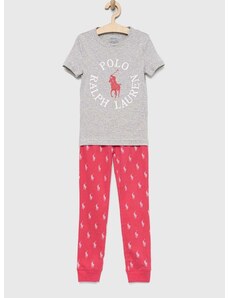 Otroška bombažna pižama Polo Ralph Lauren roza barva