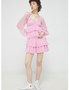 Obleka Abercrombie & Fitch roza barva