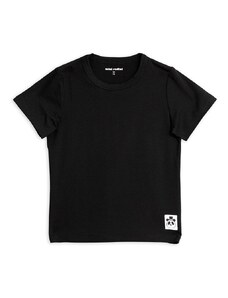 Otroška kratka majica Mini Rodini črna barva