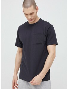 Bombažna kratka majica New Balance črna barva