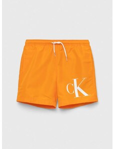 Otroške kopalne kratke hlače Calvin Klein Jeans oranžna barva