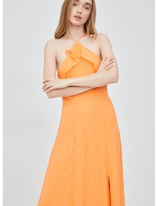 Obleka Vero Moda oranžna barva,