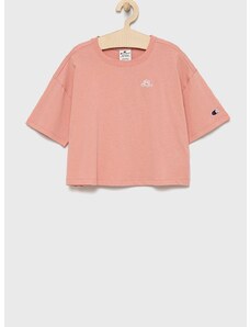 Otroški bombažen t-shirt Champion roza barva