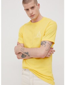 Bombažen t-shirt HUF rumena barva