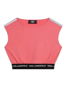 Otroška bluza Karl Lagerfeld roza barva
