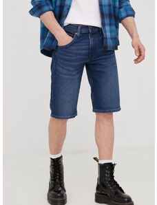 Kratke hlače iz jeansa Wrangler moško, mornarsko modra barva
