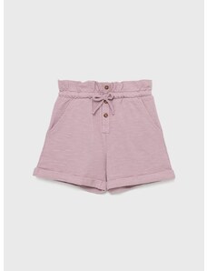 Otroške bombažne kratke hlače United Colors of Benetton roza barva,