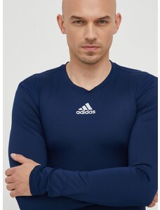 Majica z dolgimi rokavi za vadbo adidas Performance mornarsko modra barva