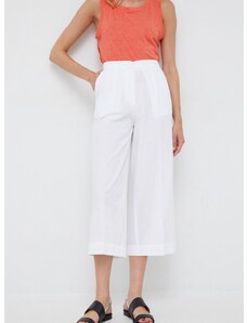 Bombažne hlače Sisley ženski, bela barva,