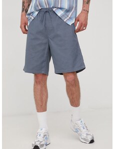 Kratke hlače iz mešanice lana Wrangler moško, mornarsko modra barva