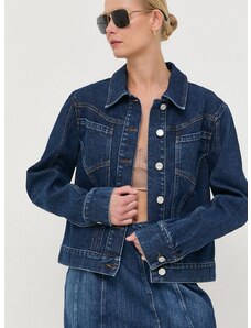 Jeans jakna Trussardi ženska, mornarsko modra barva