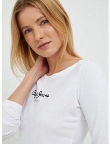 Majica z dolgimi rokavi Pepe Jeans ženska, bela barva