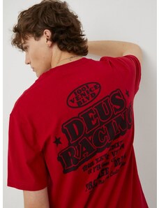 Bombažna kratka majica Deus Ex Machina rdeča barva