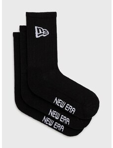 Nogavice New Era (3-pack) črna barva