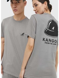 Bombažna kratka majica Kangol siva barva