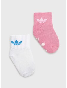 Otroške nogavice adidas Originals 2-pack roza barva
